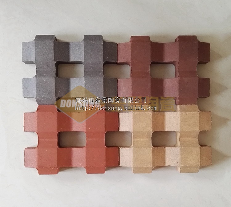 Arcilla de cerámica, ladrillo de césped, ladrillo de plantación de césped, ladrillo bien formado, rojo, marrón, gris